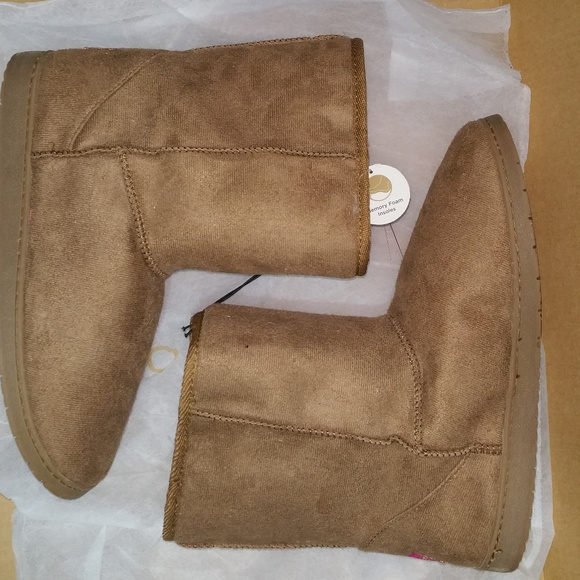 Gold Toe Shoes - Gold Toe Womens Boots Microsuede Low Calf Faux Fur